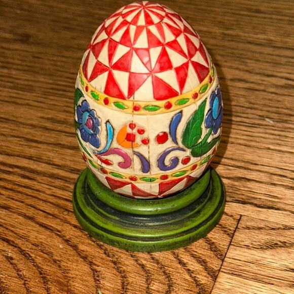 Heartwood Creek Jim Shore Design-Spring Flower Egg with Stand - Picture 2 of 3